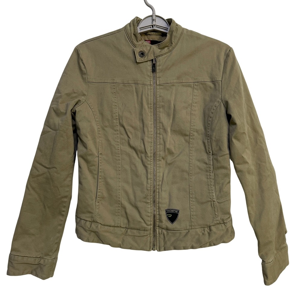 Y2K Diesel Canvas Moto Racer Jacket Quilted Lined L Utility Gorpcore Streetwear